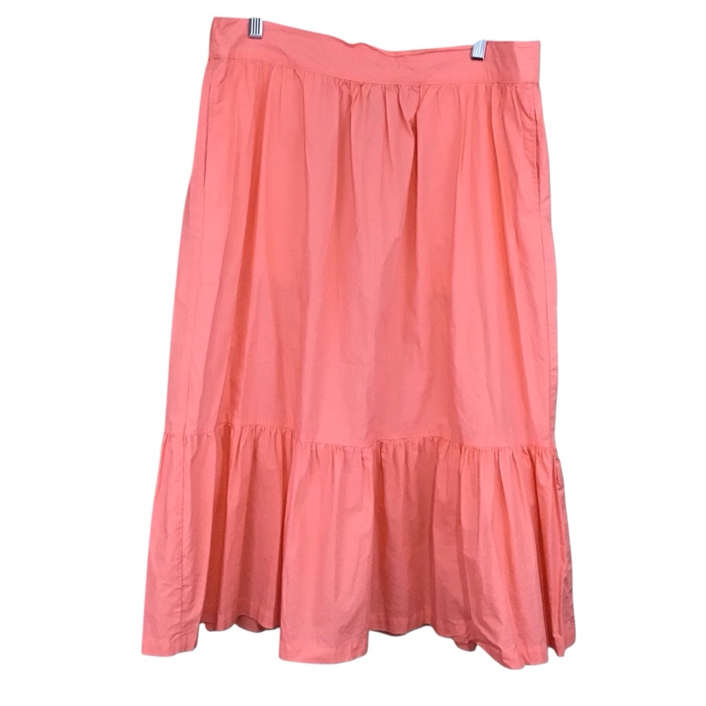 A New Day Peach Tiered Maxi Skirt XL Pockets